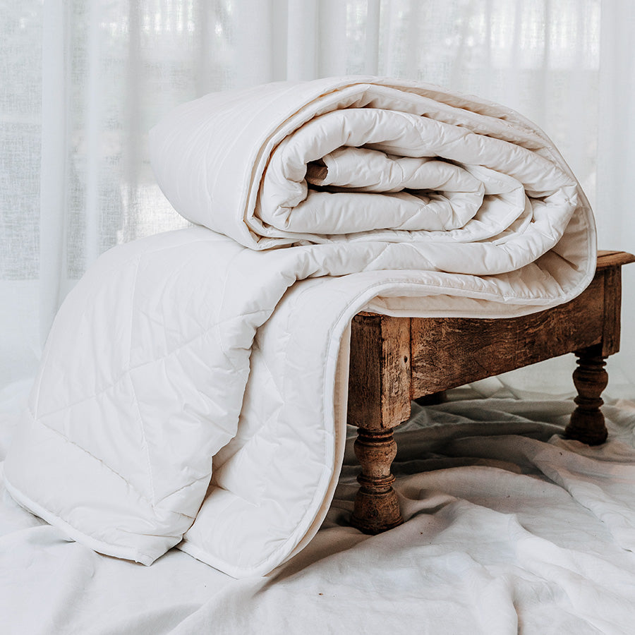 Natural Wool Quilt with Cotton Japara Cover