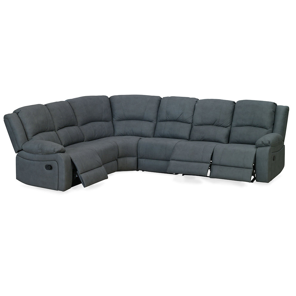 Captain 6 Seater Corner Manual Recliner Fabric Lounge