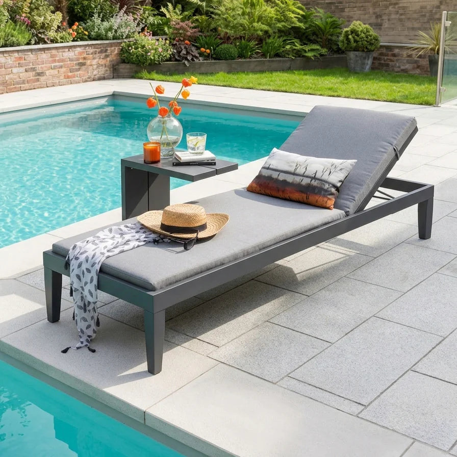 Elba Sunlounge with Cushion & Matzo C Side Table