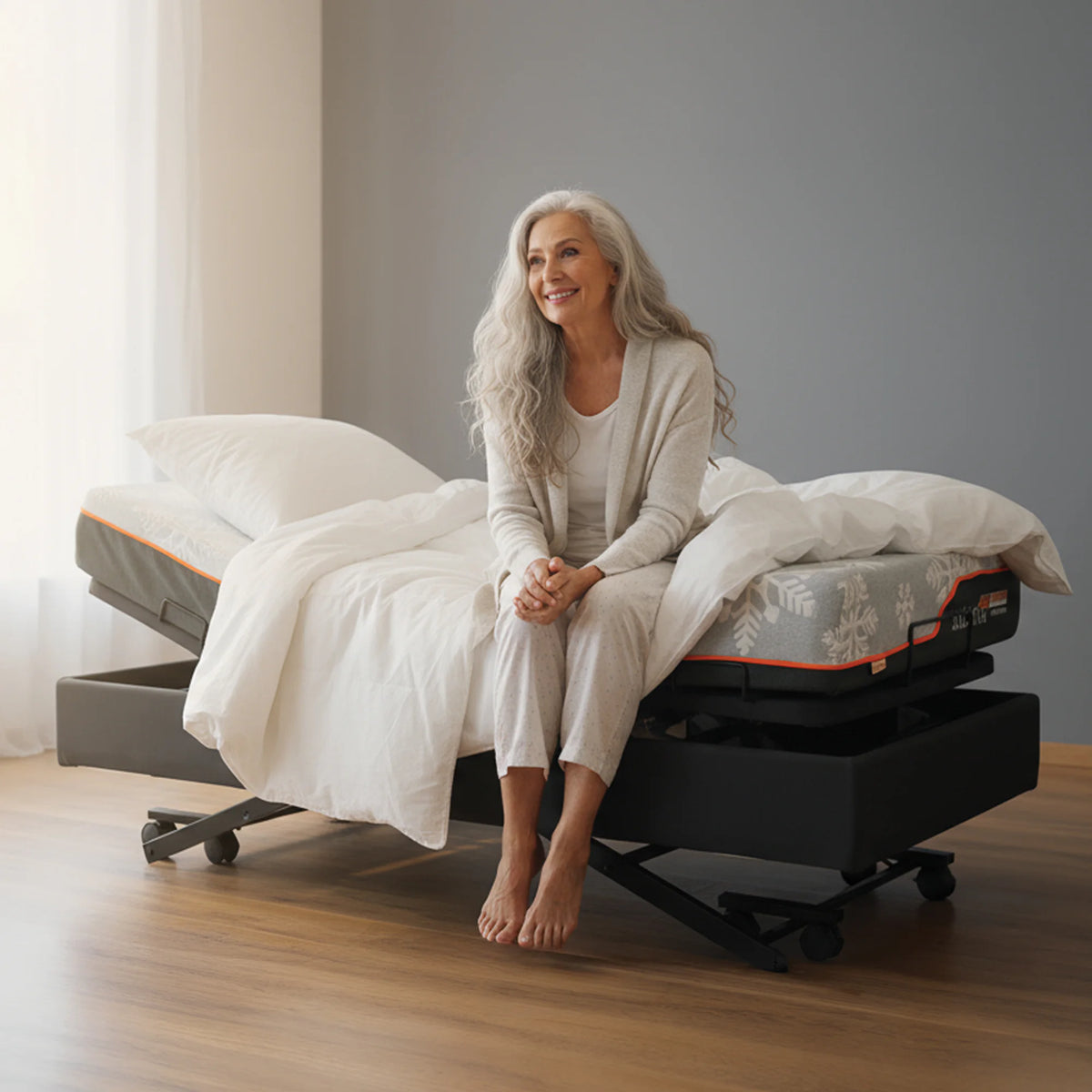 ErgoAdjust Lo Lo Adjustable Bed with Mediflex 2000 Hybrid Mattress