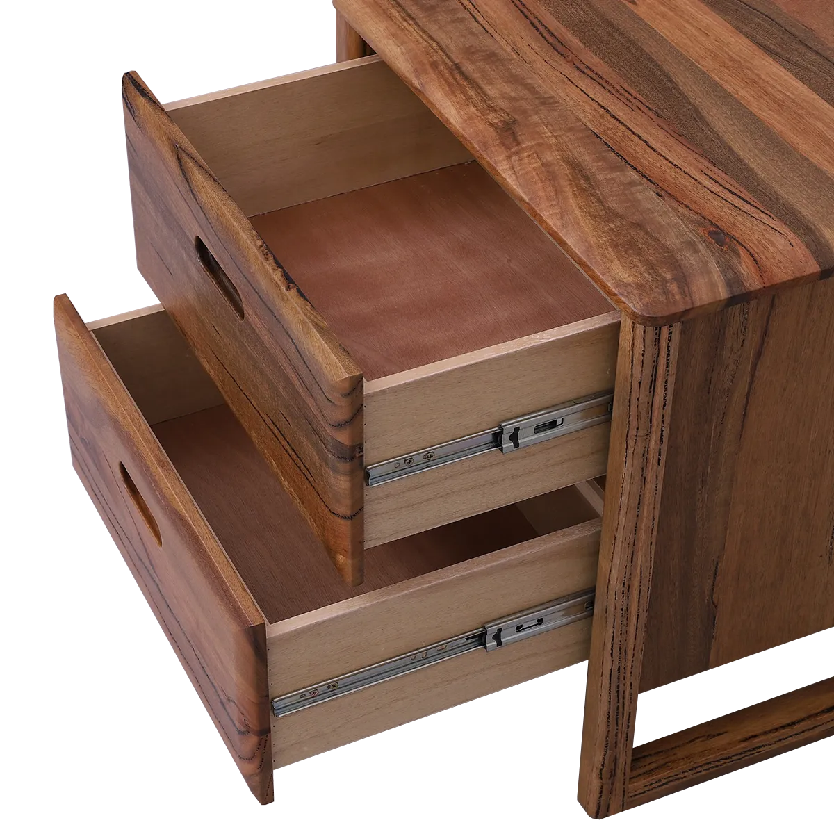 Fremantle Bedside table in Marri timber with two drawers.