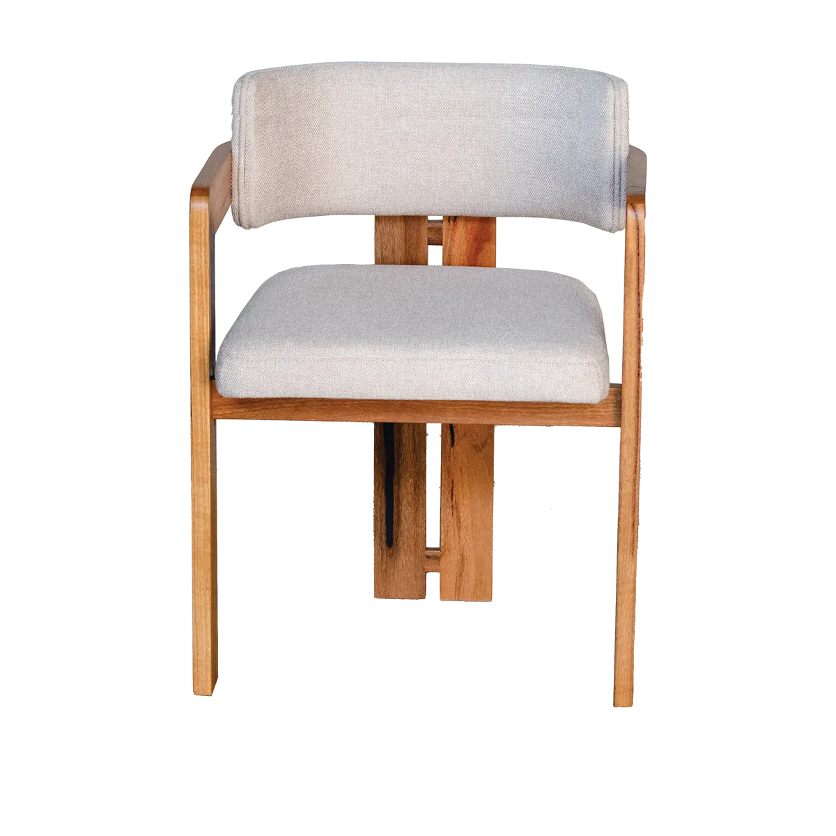 Fremantle Dining Chair in Marri timber with cushioned seat.