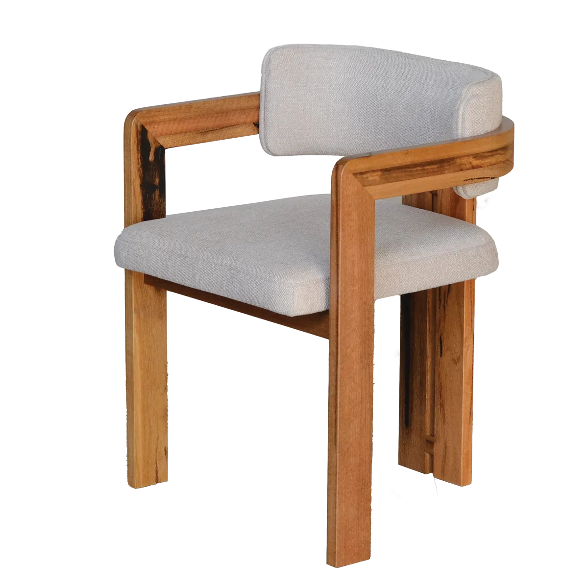 Fremantle Dining Chair in Marri timber with cushioned seat.