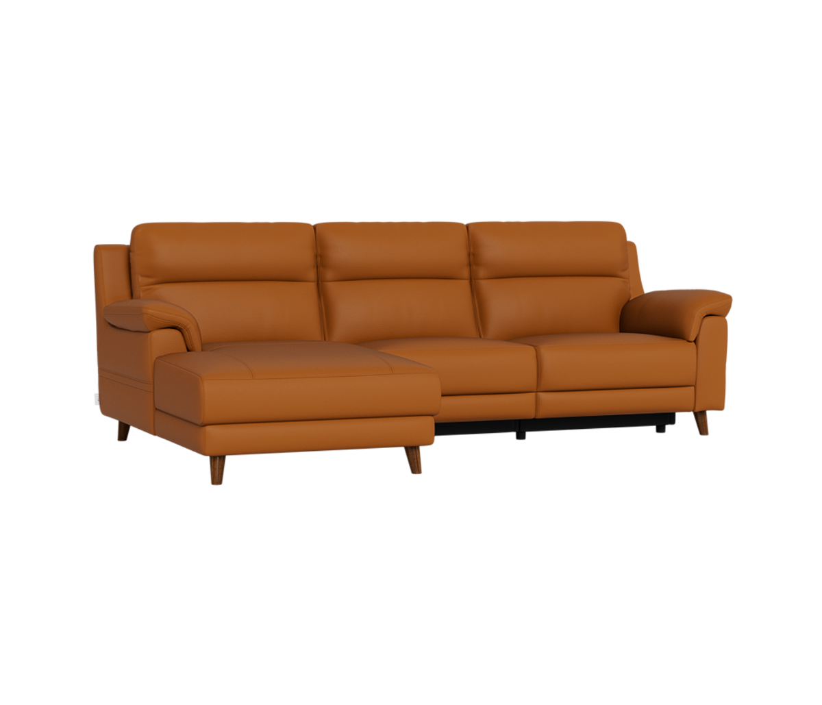 La-Z-Boy Sereno 2 Seater Power Reclining Sofa with left hand facing chaise in leather