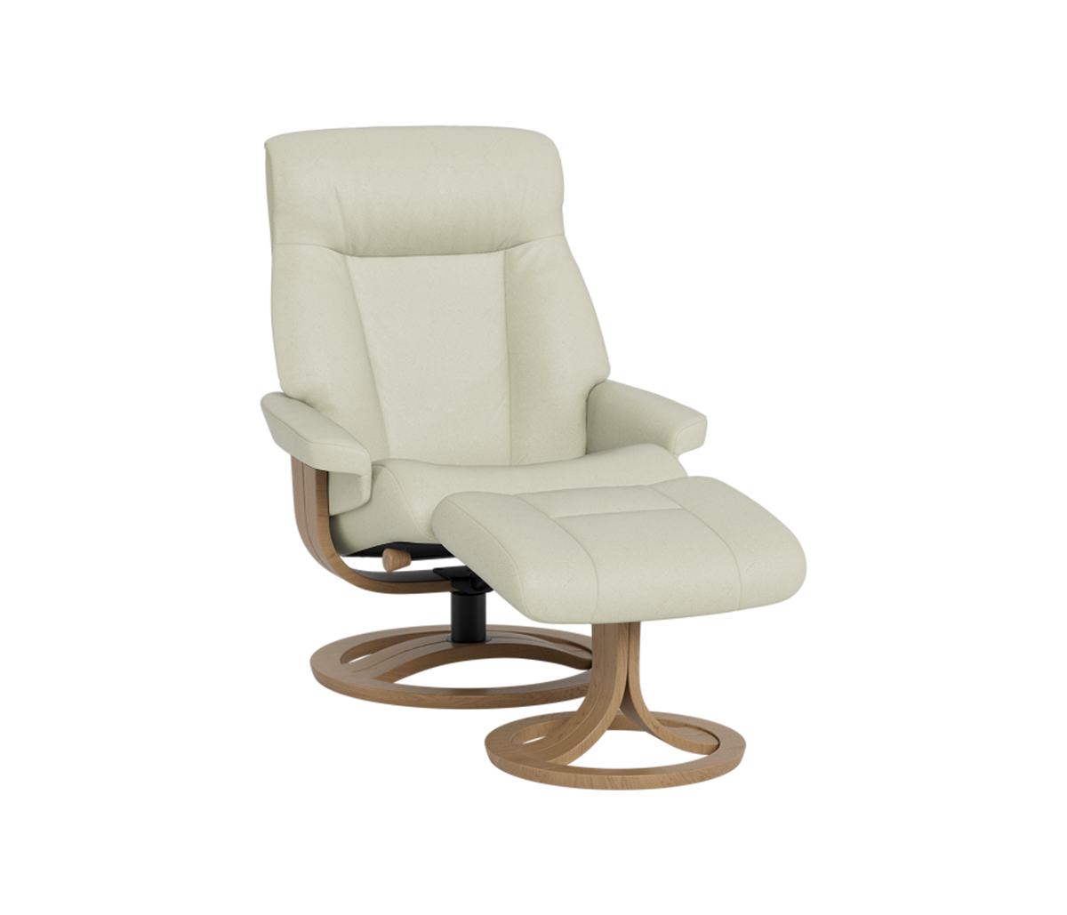 La-Z-Boy Atlanta Oak Swivel Recliner + Footstool