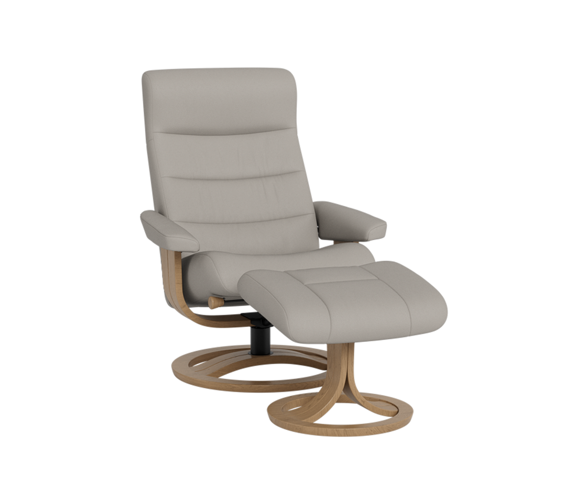 La-Z-Boy Tampa Large Oak Swivel Recliner + Footstool