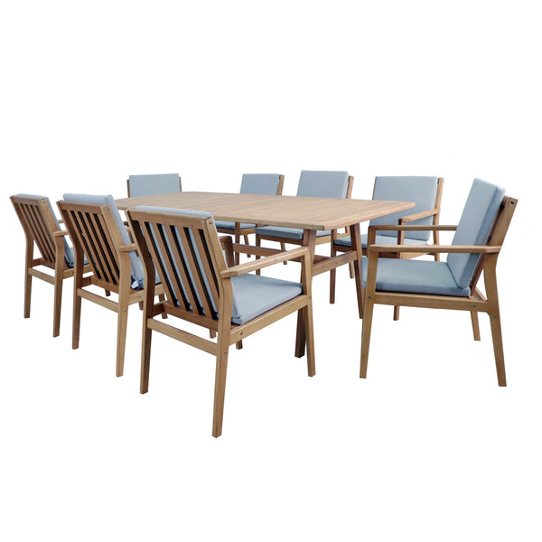 Jack 9 Piece Timber Outdoor Dining Suite - Moores Homemakers