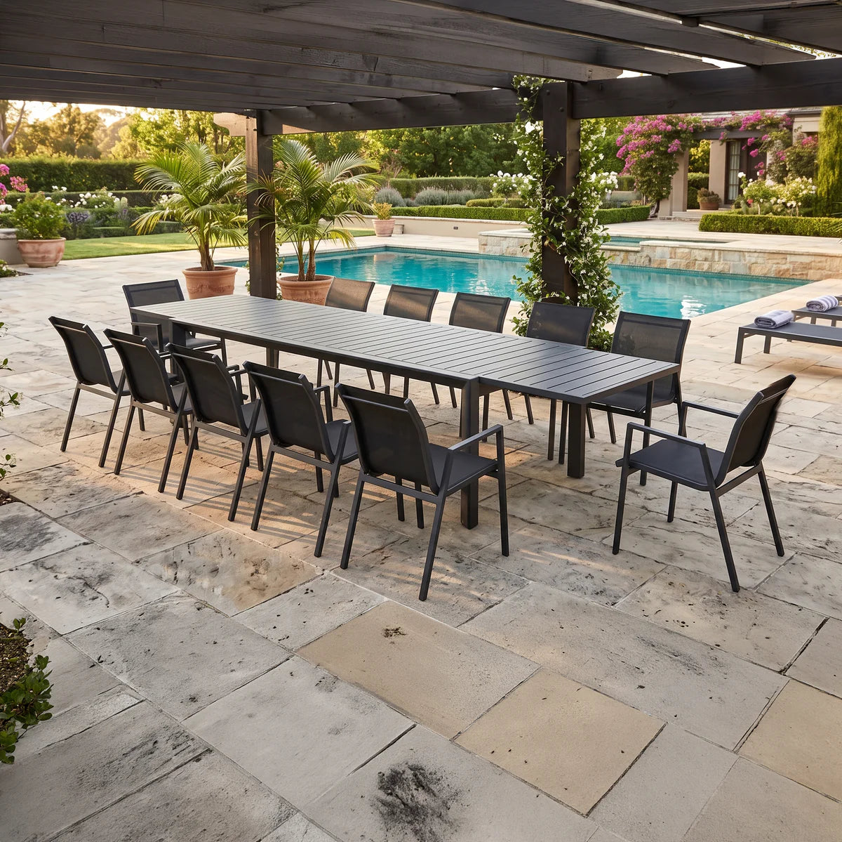 Icaria 13 Piece Extension Outdoor Dining Setting