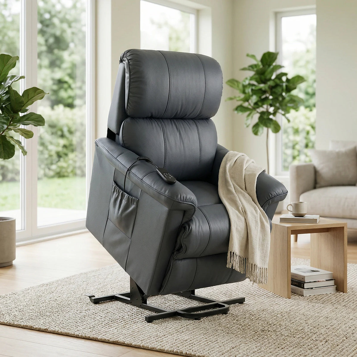 Stanley Bronze Power Lift Leather Chair
