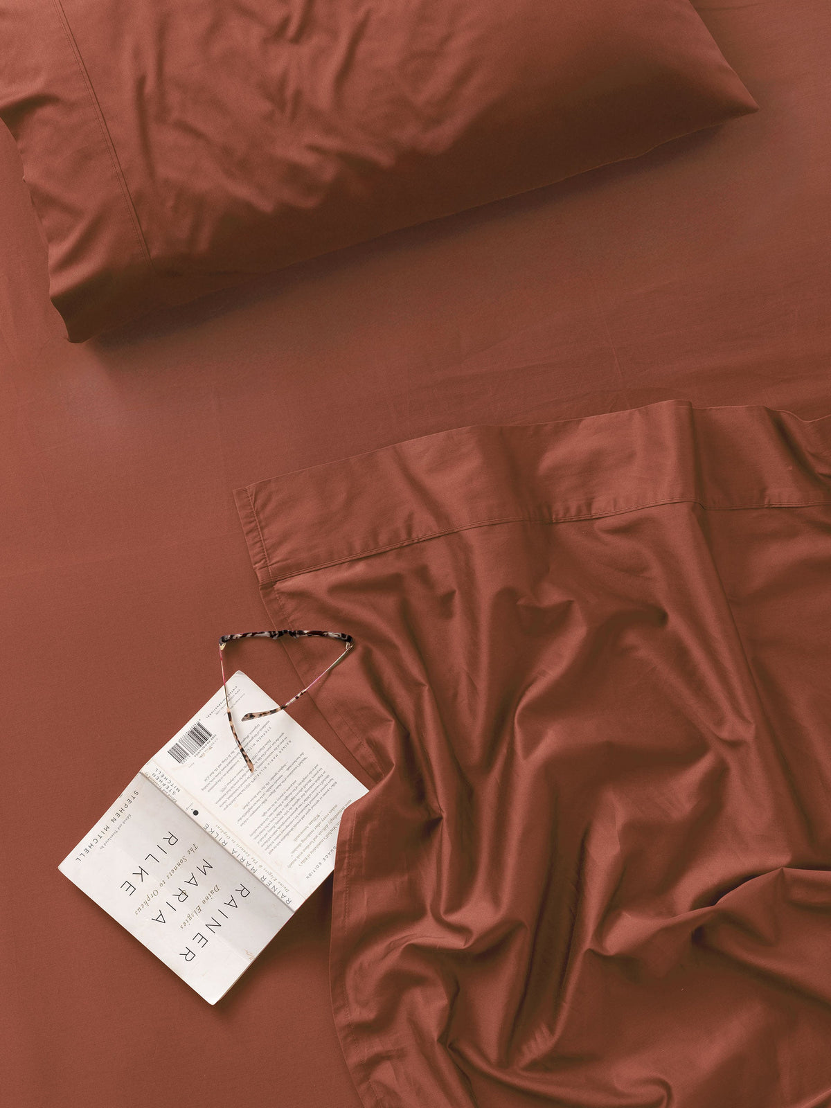 500TC Cotton Sateen Augusta Brick Fitted Sheet 50cm