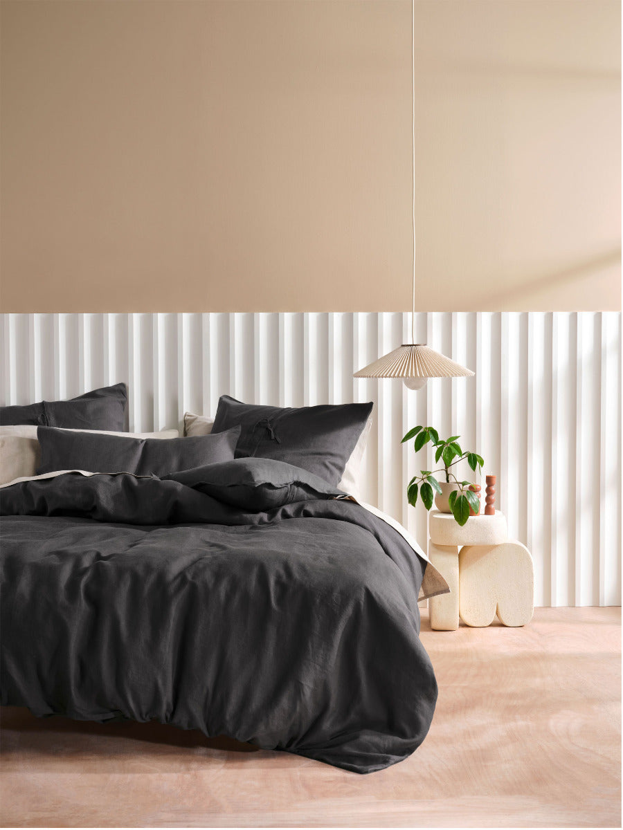 Pure Linen Nimes Magnet Quilt Cover Set