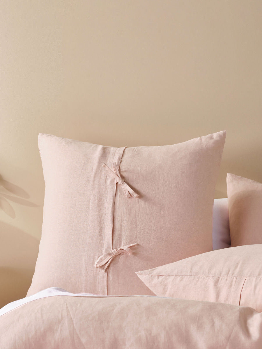 Pure Linen Nimes Rose Pink European Pillowcase