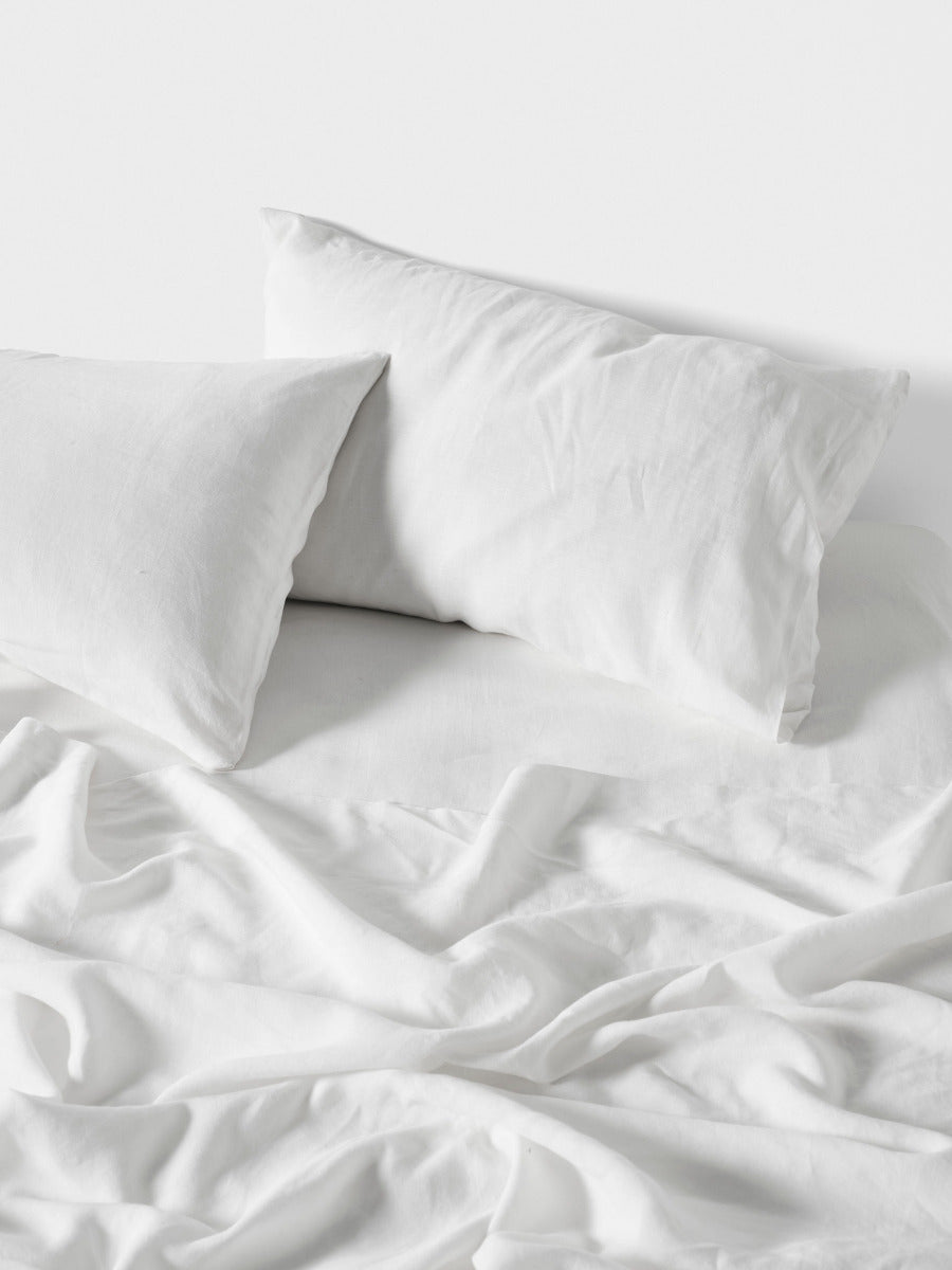 Pure Linen Nimes White King Pillowcase