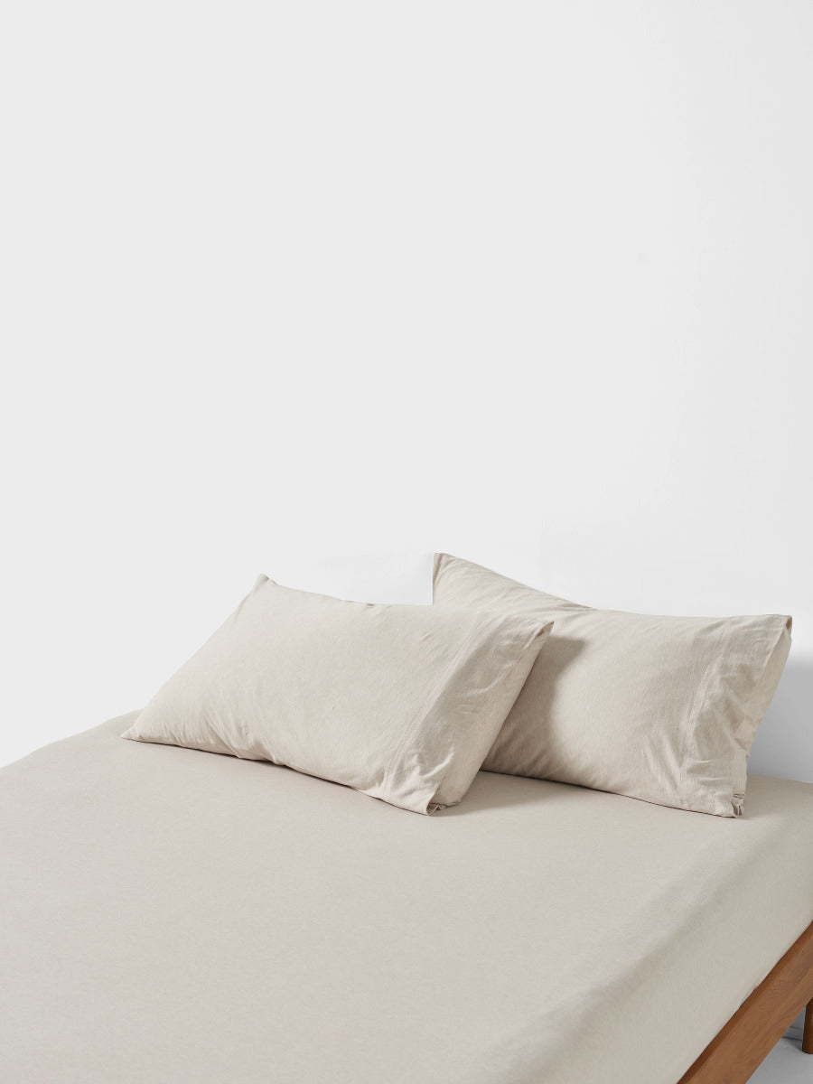Ryland Pebble Fitted Sheet + Pillowcase Set