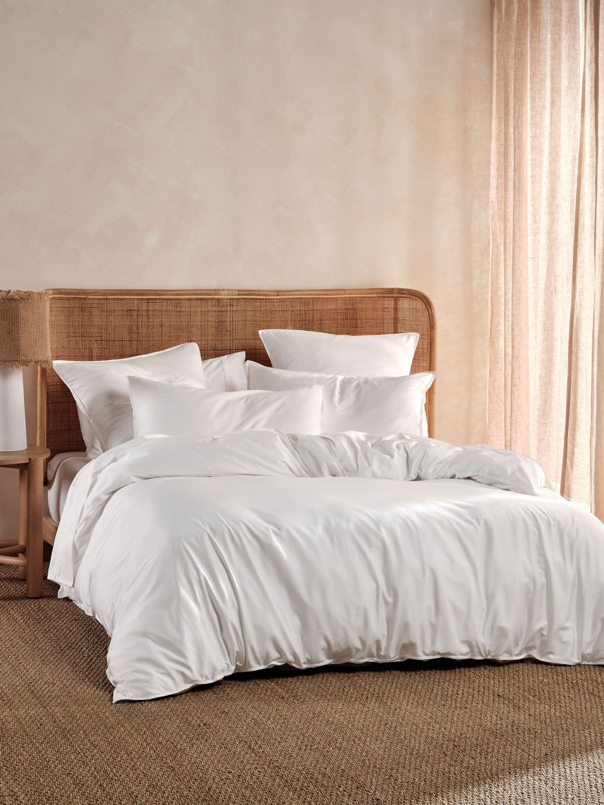 400TC Bamboo/Cotton Nara White Quilt Cover Set