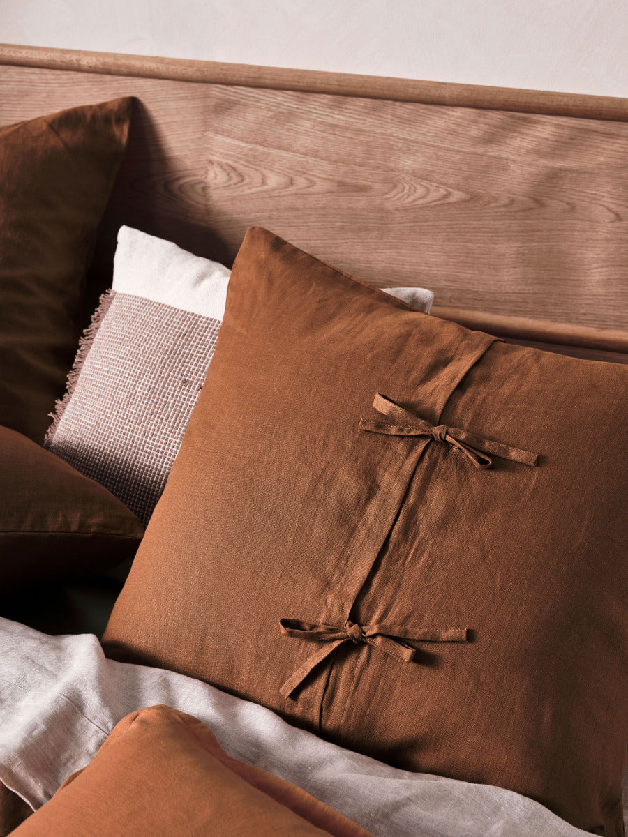 Pure Linen Nimes Cinnamon European Pillowcase