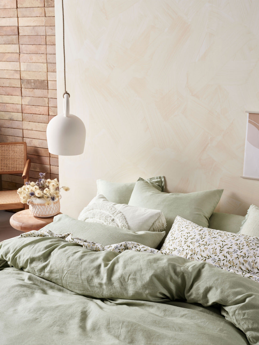 Pure Linen Nimes Wasabi Standard Pillowcase