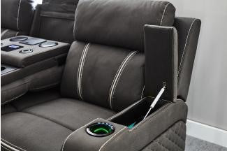 Two seater recliner discount with centre console