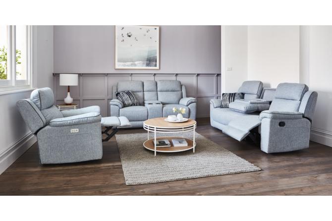 Yarra Fabric Manual 3 Seater, 2 Seater or Recliner Chair