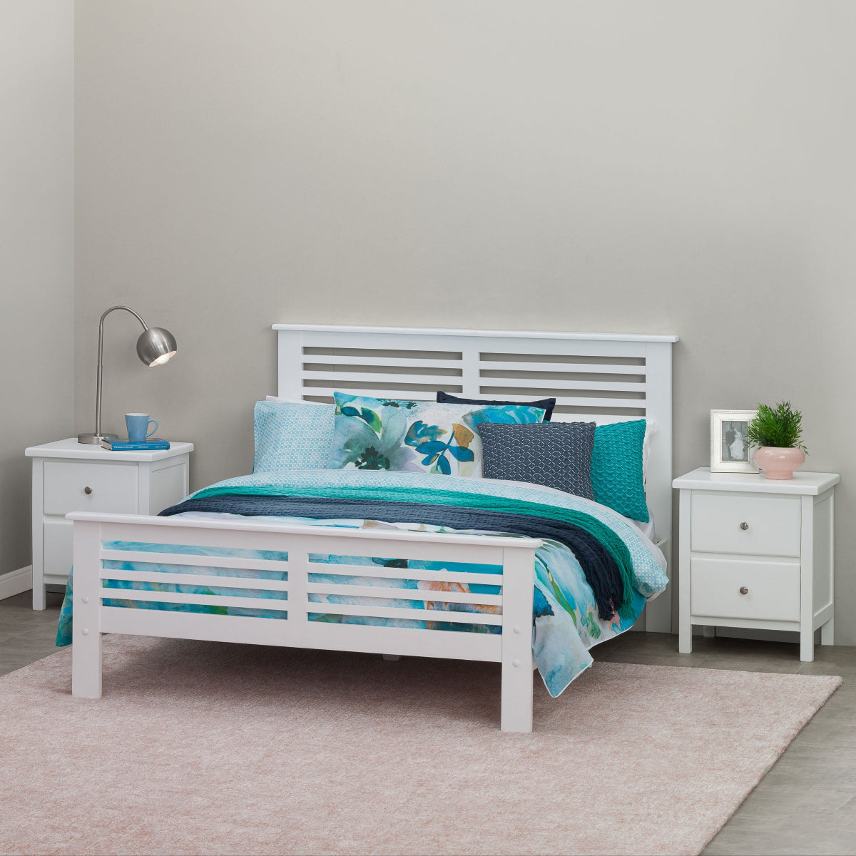 Beach House Bed Frame and Bedside table