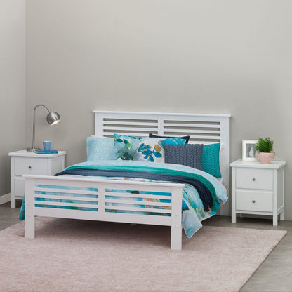 Beach House Bed Frame and Bedside table