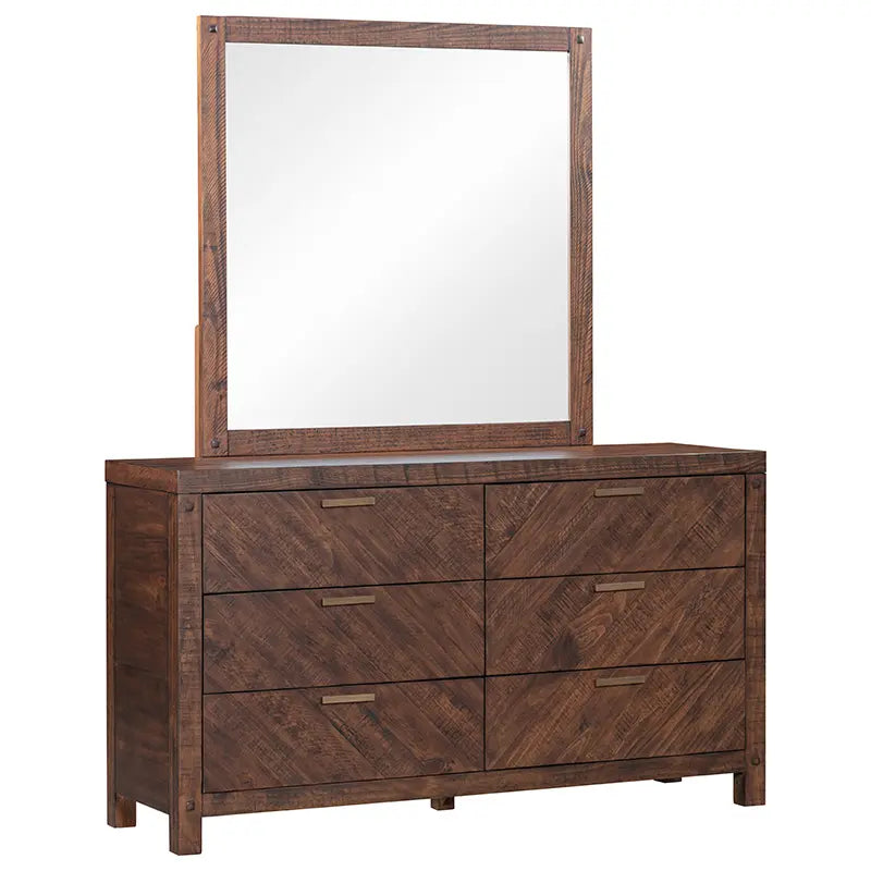 Colchester Dresser , Parquet wood dresser, Natural wood mirror frame, Elegant bedroom dresser, Classic mirror design, Bedroom furniture set, Luxury dresser and mirror, Sophisticated bedroom decor, Timeless dresser design, High-quality wood furniture
