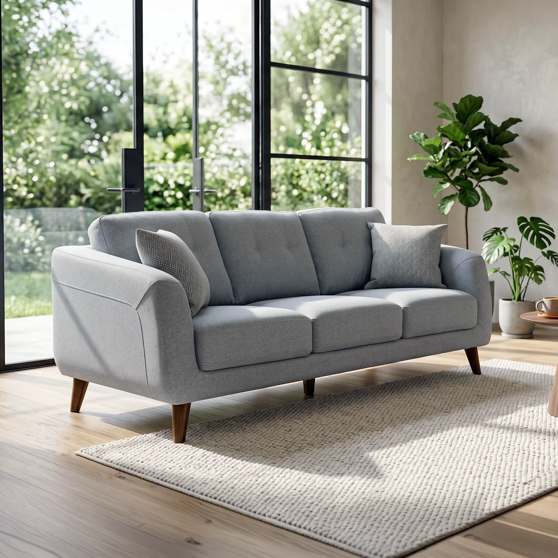 Darlinghurst Fabric 3 Seater - Sky Colour