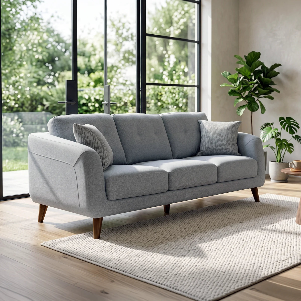 Darlinghurst Fabric 3 Seater - Sky Colour