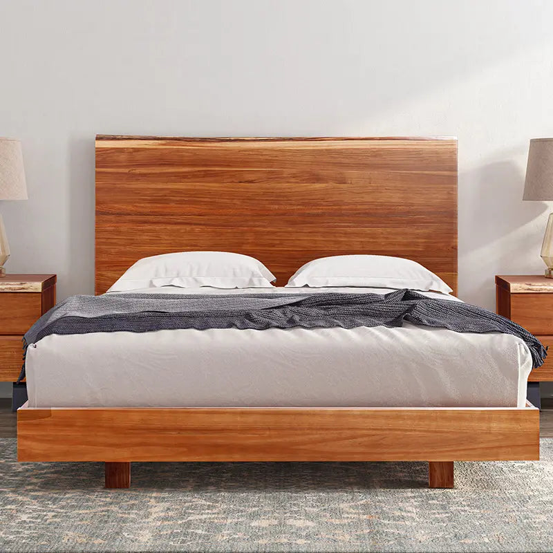 Fortitude Slumber bed frame, Tasmanian Blackwood bed, Rustic timber bed, Custom wood bed frame, Live edge bed design, Natural wood bedroom furniture, Unique grain patterns bed, Handcrafted timber bed, Blackwood bed frame, Luxury wooden bed