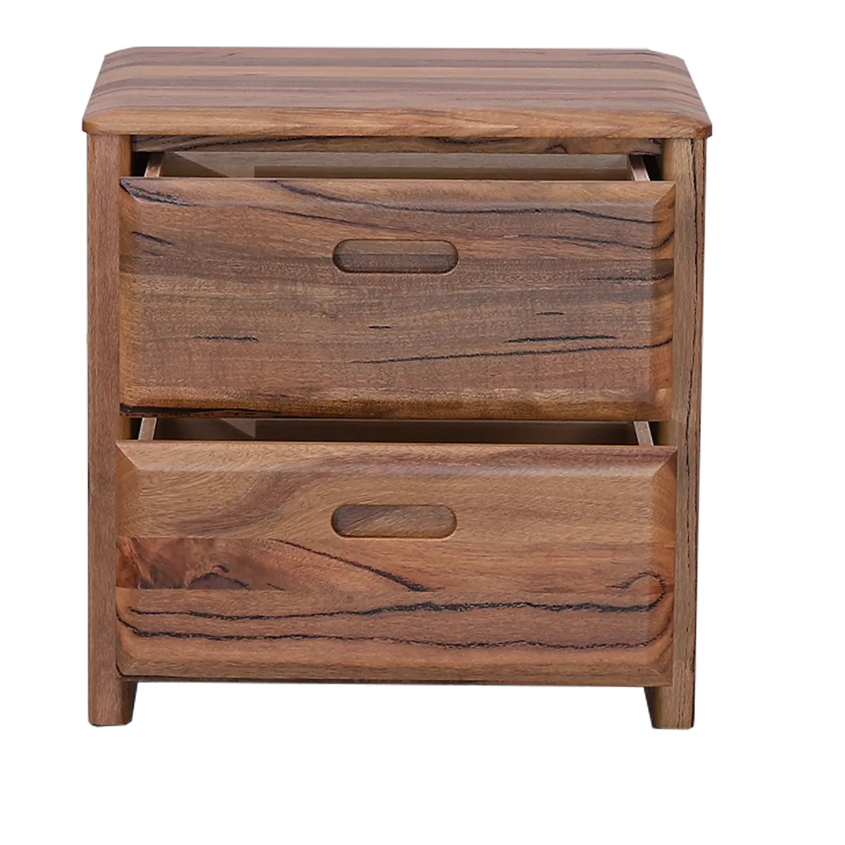 Fremantle Bedside table in Marri timber with two drawers.