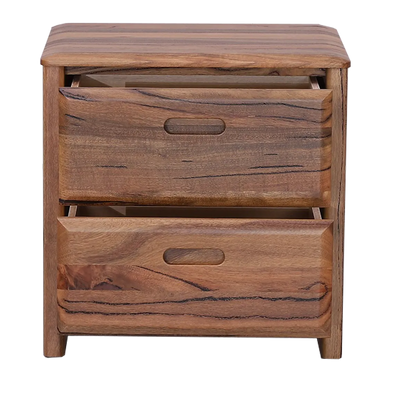 Fremantle Bedside table in Marri timber with two drawers.