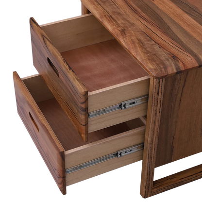 Fremantle Bedside table in Marri timber with two drawers.