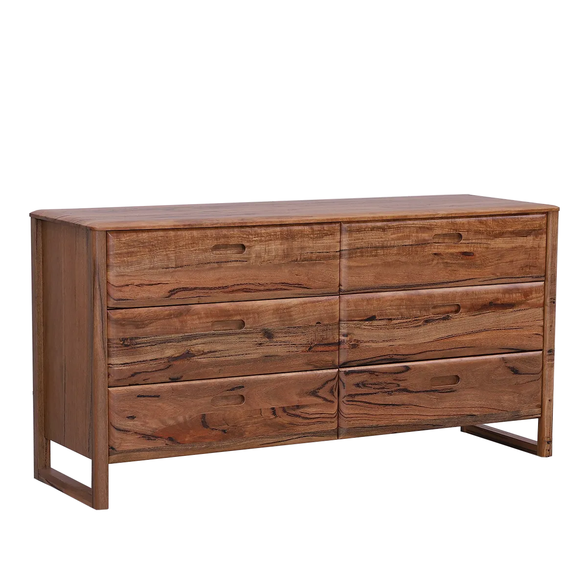 Fremantle Dresser/Mirror in Marri timber with six drawers.
