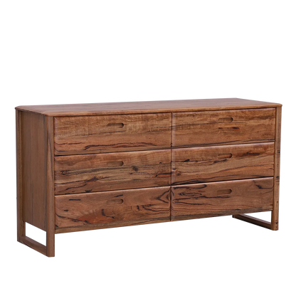 Fremantle Dresser/Mirror in Marri timber with six drawers.