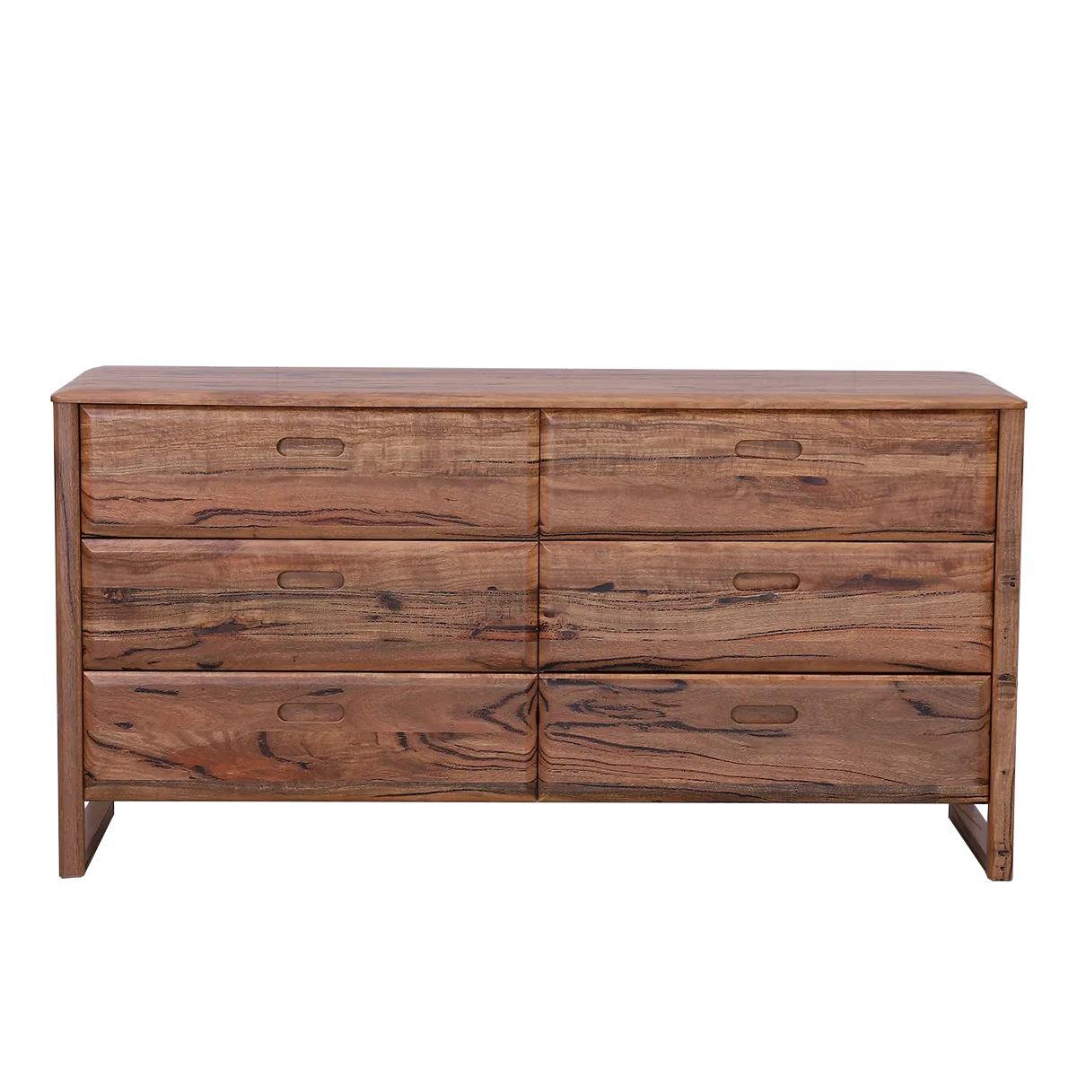 Fremantle Dresser/Mirror in Marri timber with six drawers.