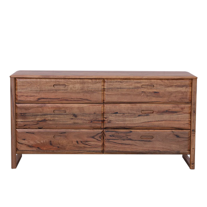 Fremantle Dresser/Mirror in Marri timber with six drawers.