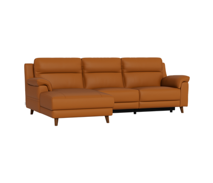 La-Z-Boy Sereno 2 Seater Power Reclining Sofa with left hand facing chaise in leather