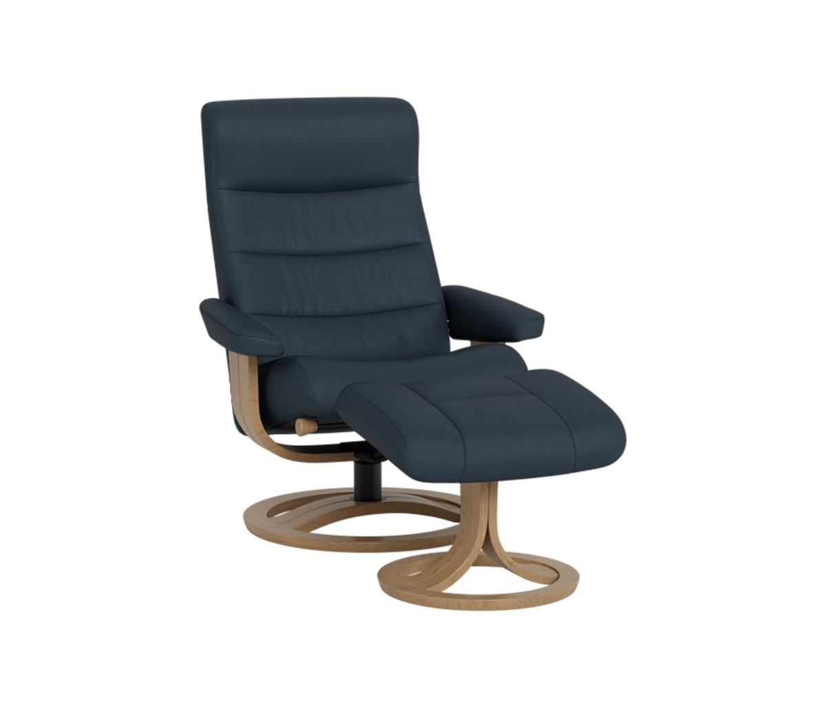 La-Z-Boy Tampa Oak Swivel Recliner + Footstool