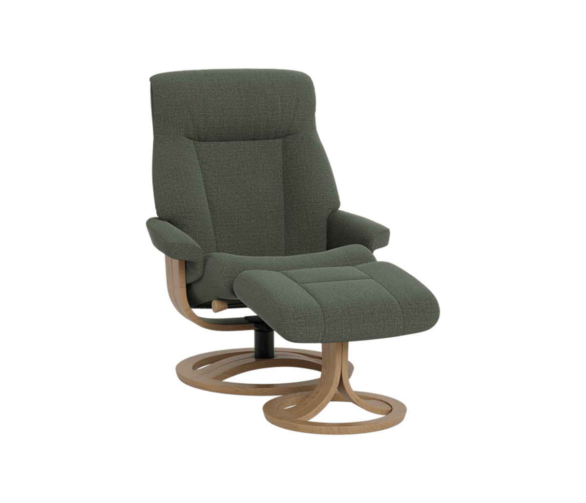 La-Z-Boy Atlanta Large Oak Swivel Recliner + Footstool