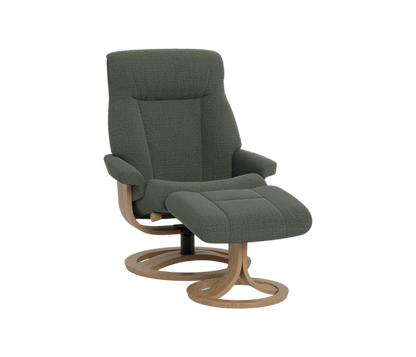 La-Z-Boy Atlanta Large Oak Swivel Recliner + Footstool