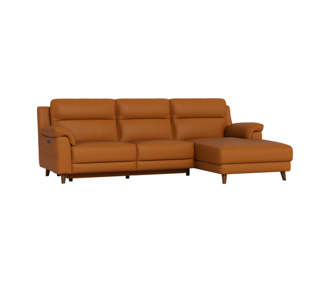 La-Z-Boy Sereno 2 Seater Power Reclining Sofa with right hand facing chaise in leather