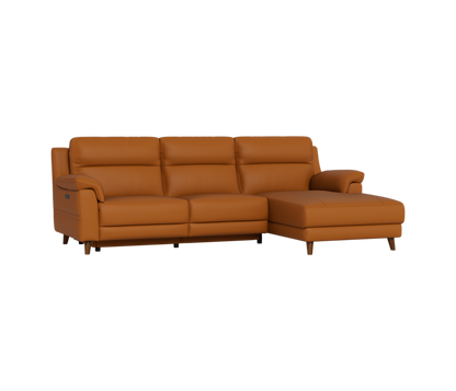 La-Z-Boy Sereno 2 Seater Power Reclining Sofa with right hand facing chaise in leather