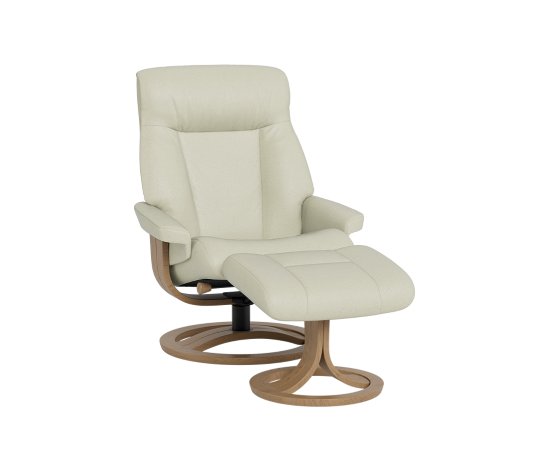 La-Z-Boy Atlanta Oak Swivel Recliner + Footstool