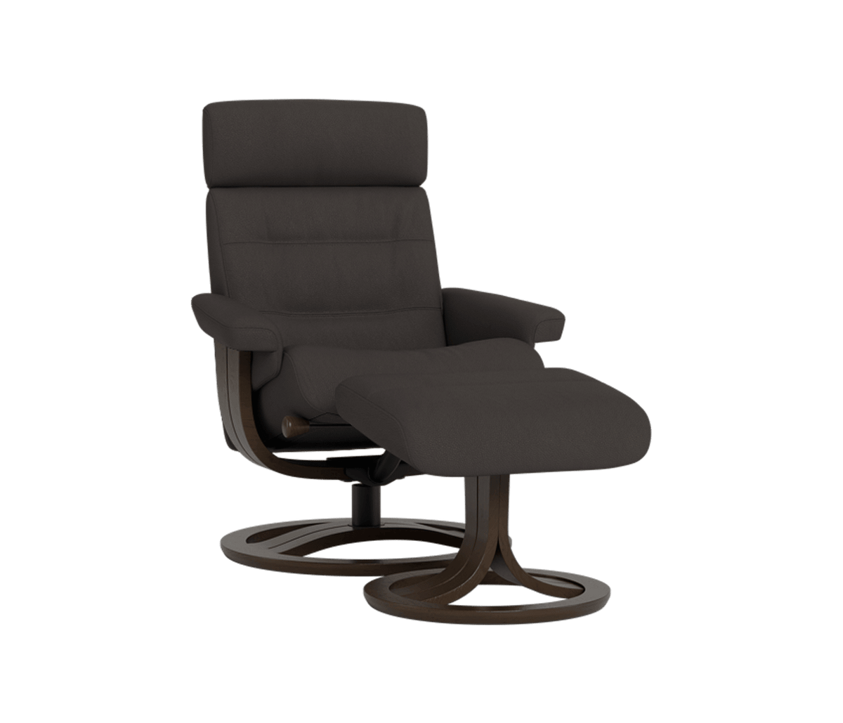 La-Z-Boy Royal Large Wenge Swivel Recliner + Footstool