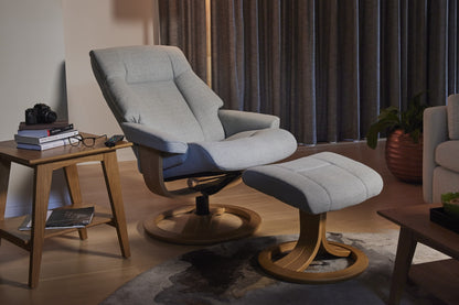 La-Z-Boy Atlanta Large Oak Swivel Recliner + Footstool
