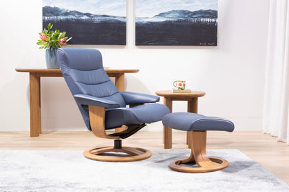 La-Z-Boy Tampa Oak Swivel Recliner + Footstool