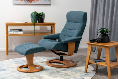 La-Z-Boy Tampa Oak Swivel Recliner + Footstool