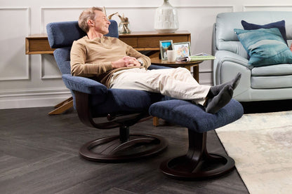 La-Z-Boy Royal Wenge Swivel Recliner + Footstool