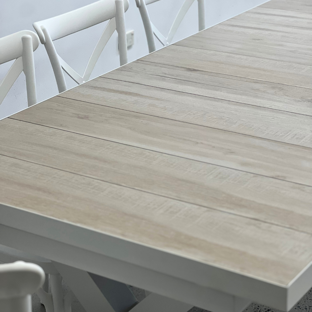 Sultan Heritage 11 Piece Extension Outdoor Dining Setting | White