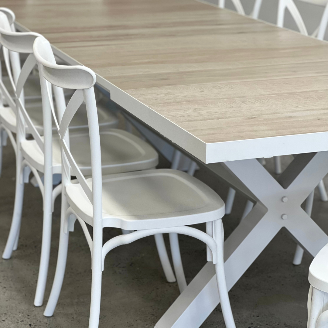 Sultan Heritage 11 Piece Extension Outdoor Dining Setting | White